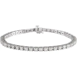 14K White Gold 5 CTW Natural Diamond Line 7 1/4" Bracelet