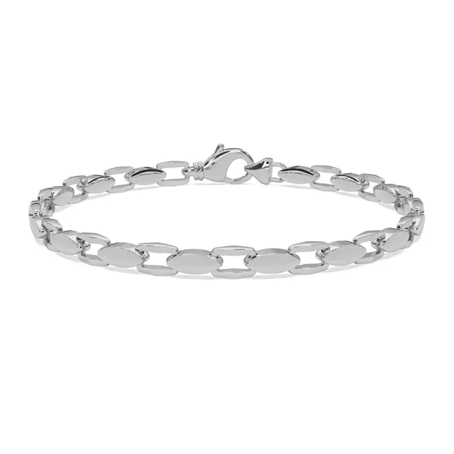 14k White-Gold Designer Link Bracelet (17.5.gr.tw)