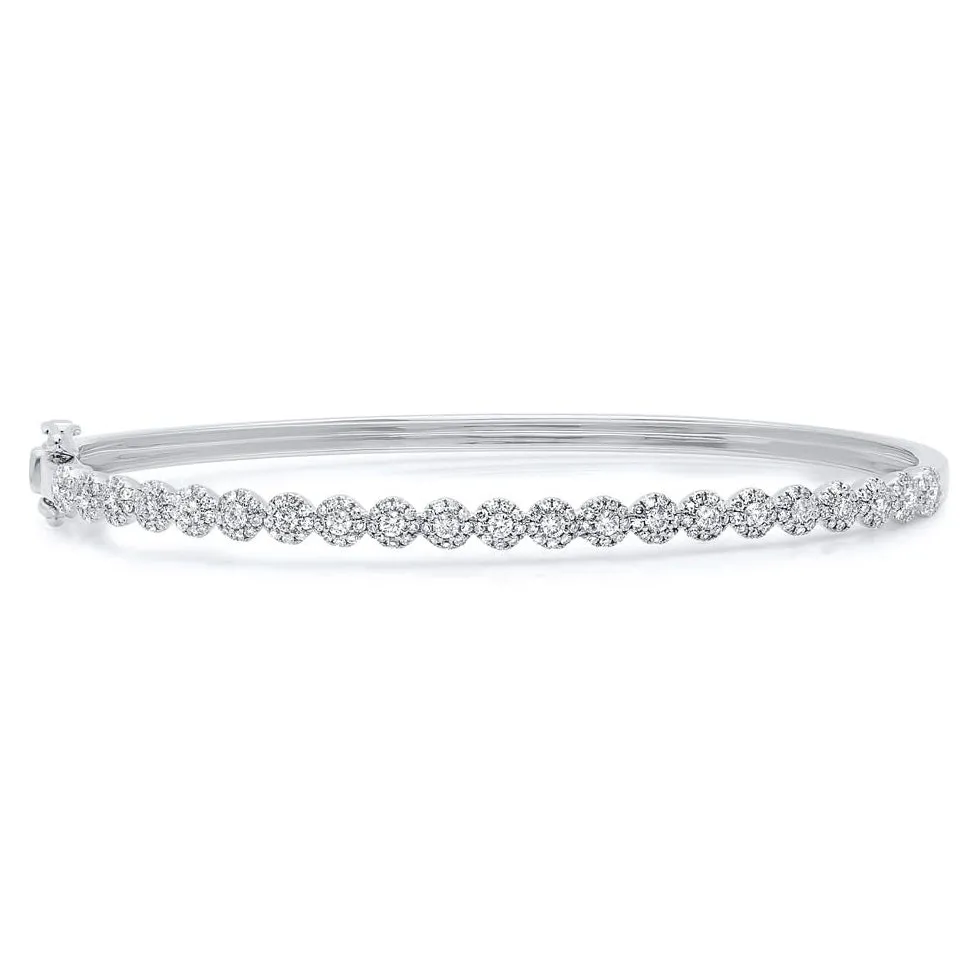14k White Gold Diamond Bangle