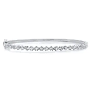 14k White Gold Diamond Bangle