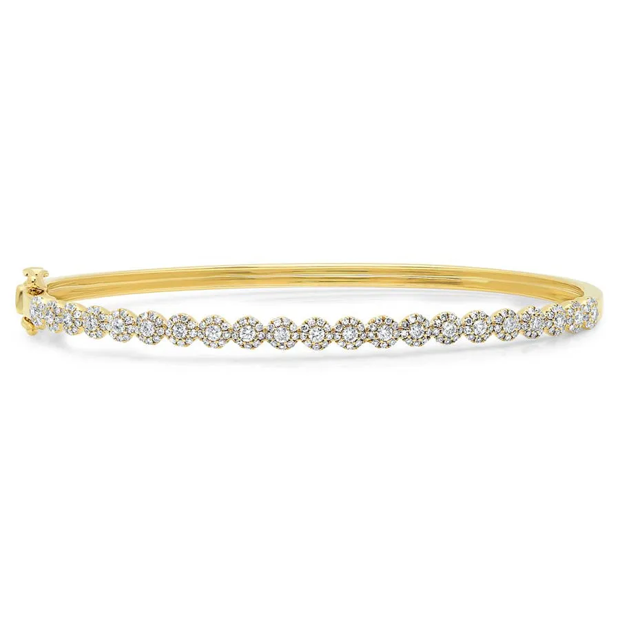 14k White Gold Diamond Bangle