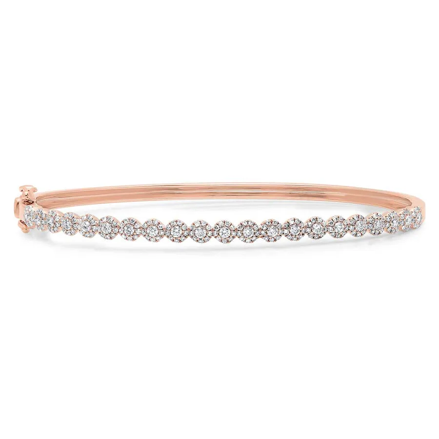 14k White Gold Diamond Bangle