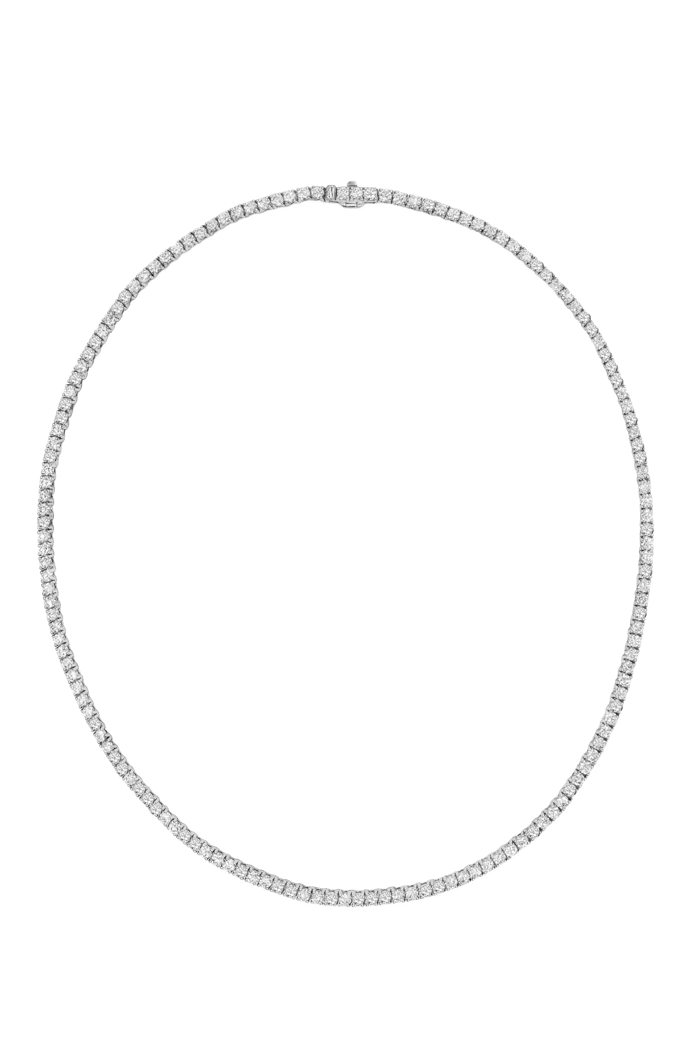 14k White Gold Diamond Extra Large 4 Prong Tennis Necklace