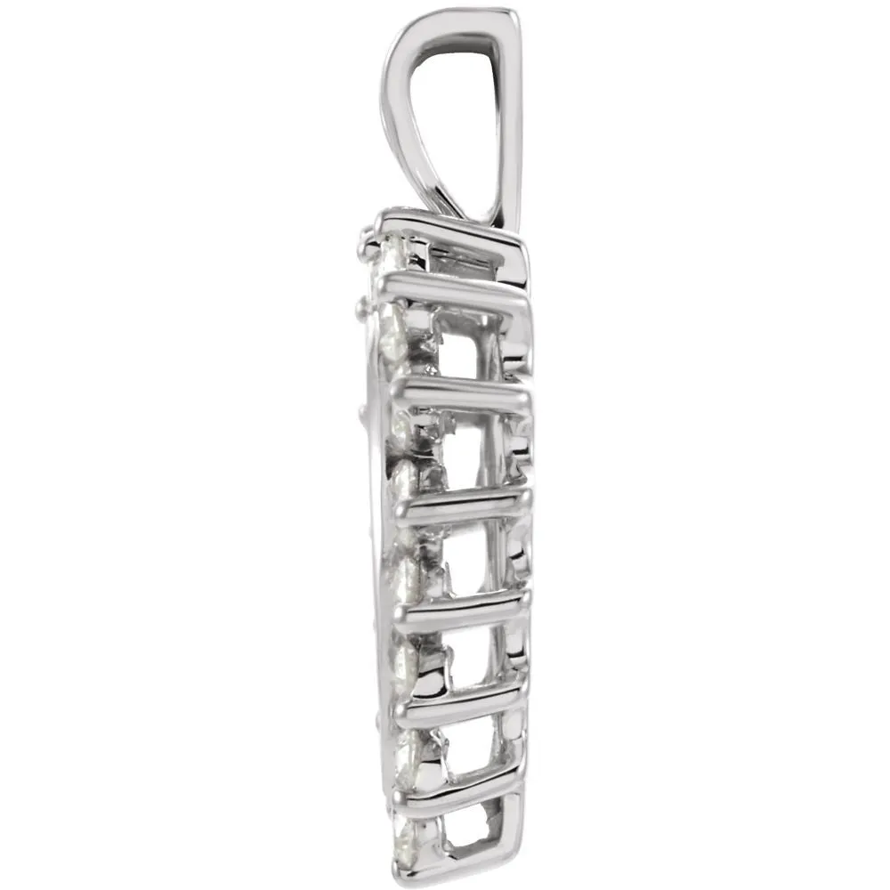 14k White Gold Heart Pendant
