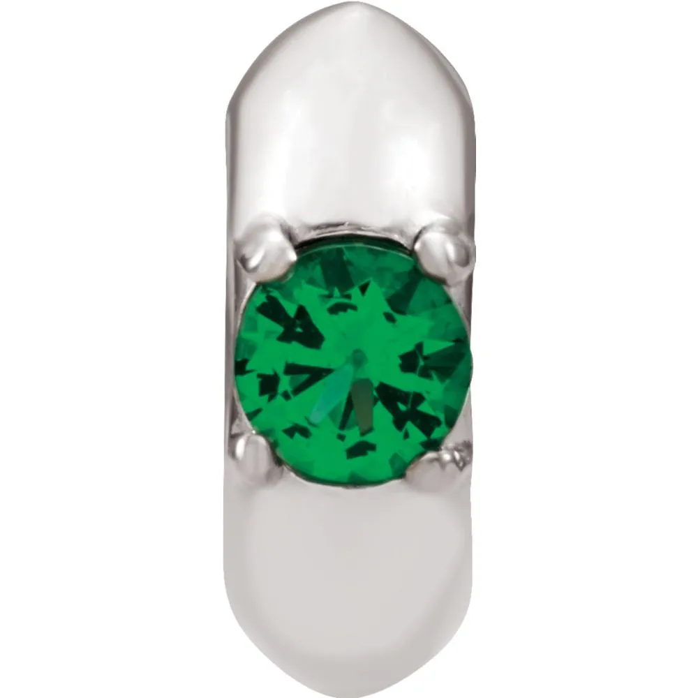14k White Gold May Birth of a Child™ Miniature Birthstone Ring Pendant