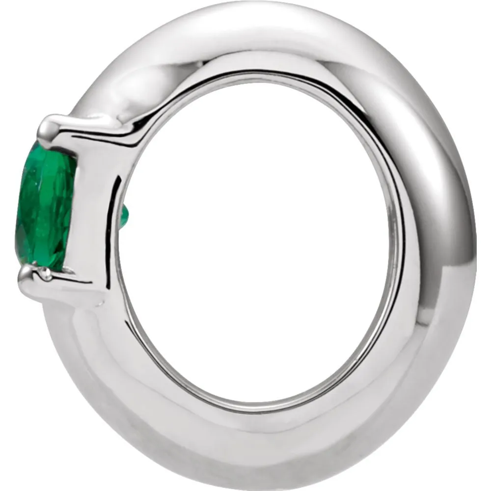 14k White Gold May Birth of a Child™ Miniature Birthstone Ring Pendant