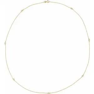 14K Yellow 1 5/8 CTW Natural Diamond 7-Station 24" Necklace