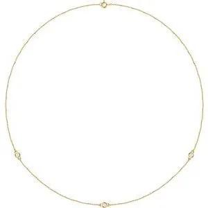 14K Yellow 1/4 CTW Diamond 3-Station 18" Necklace