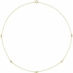 14K Yellow 1/4 CTW Diamond 5-Station 16" Necklace