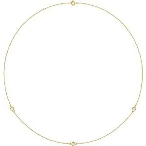 14K Yellow 1/4 CTW Natural Diamond 3-Station 18" Necklace