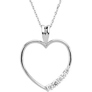 14K Yellow 1/5 CTW Diamond Journey Heart 18" Necklace