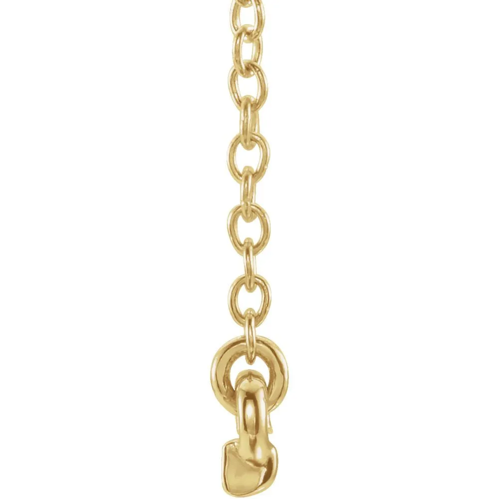 14k Yellow Gold .07 CTW Petite Diamond Bar 16-18" Necklace