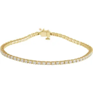 14K Yellow Gold 2 CTW Natural Diamond Line 7 1/4" Bracelet