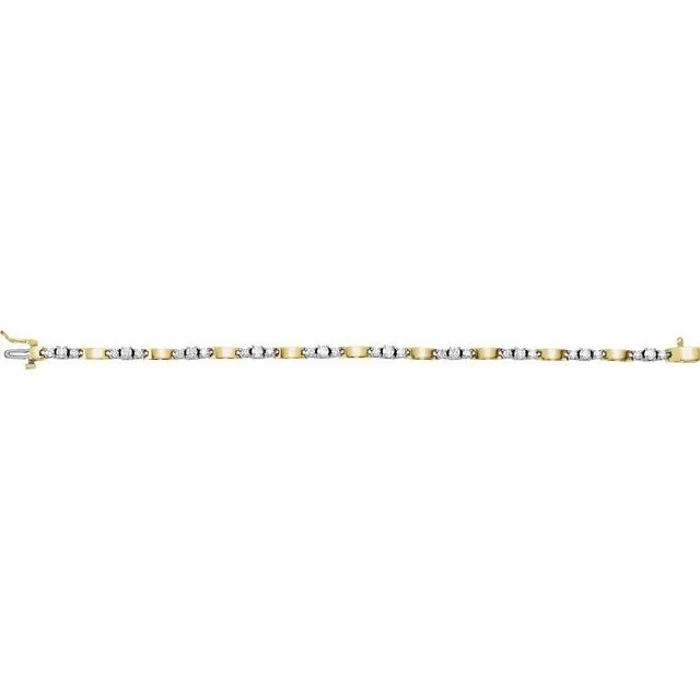 14K Yellow Gold & White Gold 1 3/4 CTW Diamond Line Bracelet