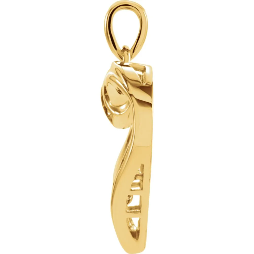 14k Yellow Gold Diamond Heart Pendant
