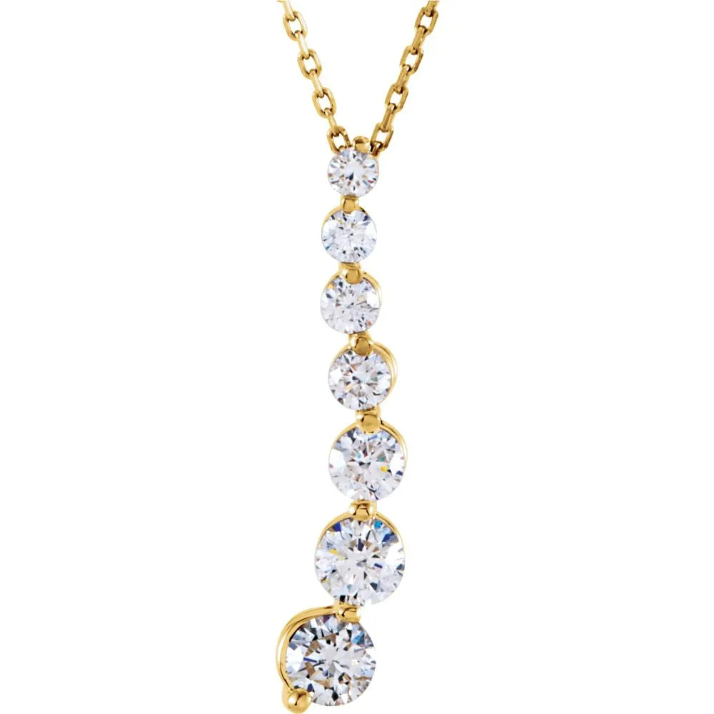 14k Yellow Gold Journey Diamond Necklace