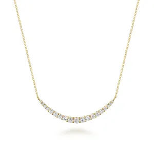 14K Yellow Natural Diamond 17.5 inch Necklace