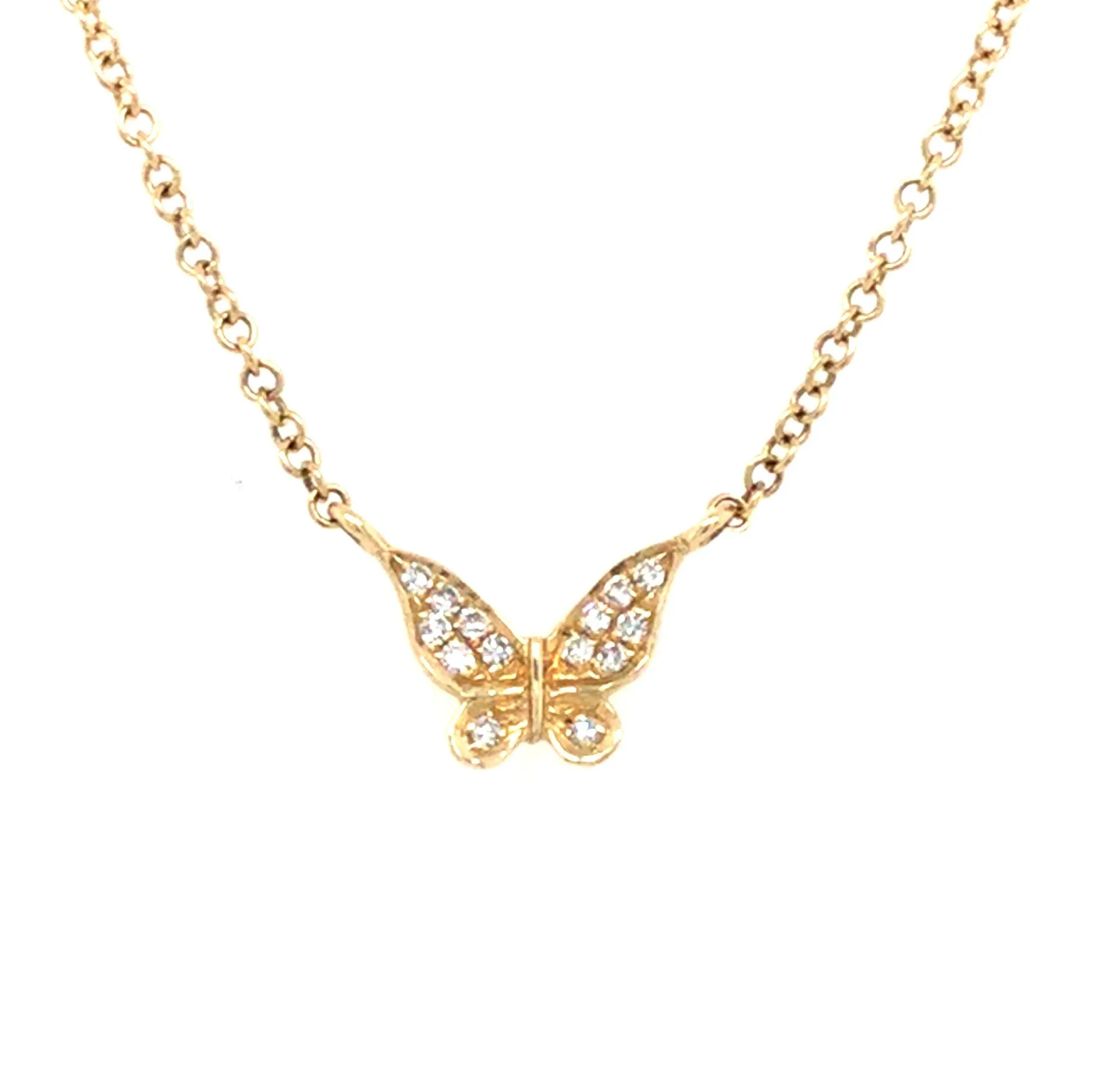 14K Yellow Natural Diamond 18 inch Necklace