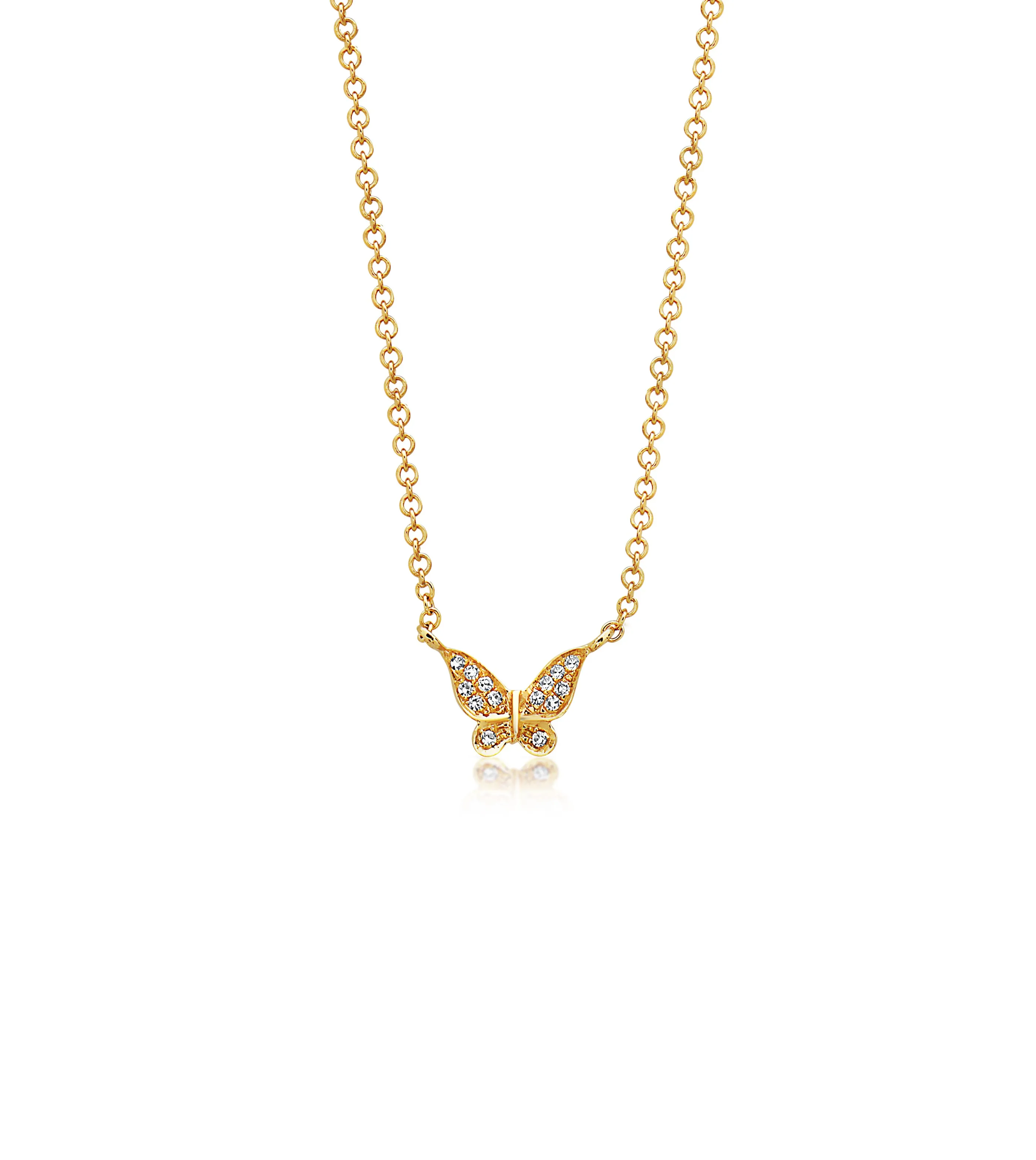 14K Yellow Natural Diamond 18 inch Necklace