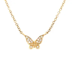 14K Yellow Natural Diamond 18 inch Necklace
