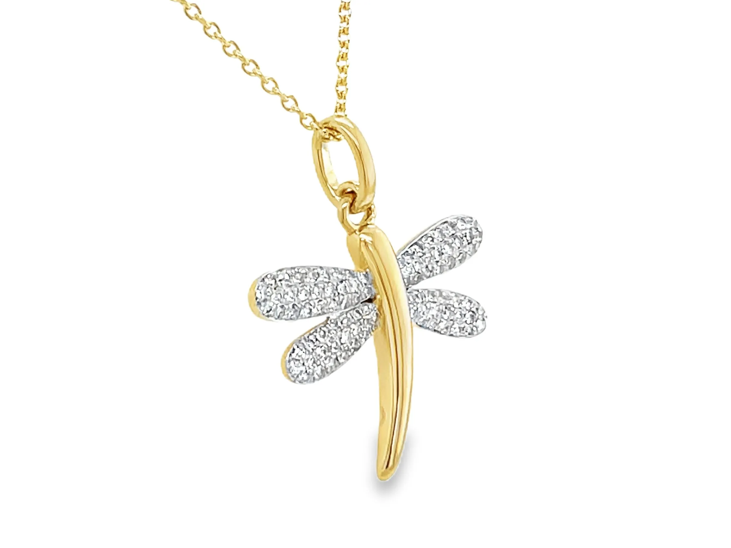14K Yellow Natural Diamond 18 inch Necklace