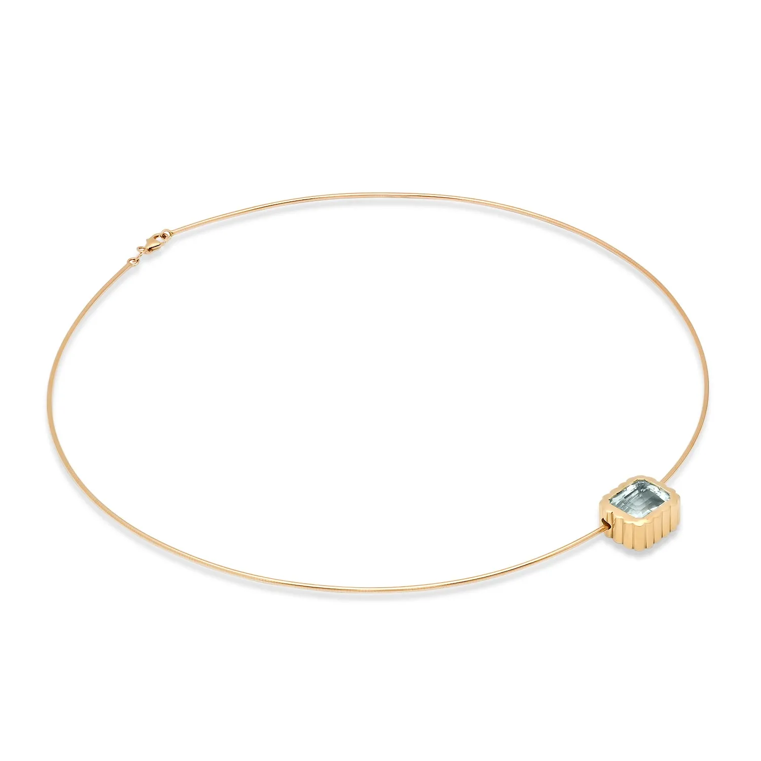 14K YG Aquamarine Omega Necklace