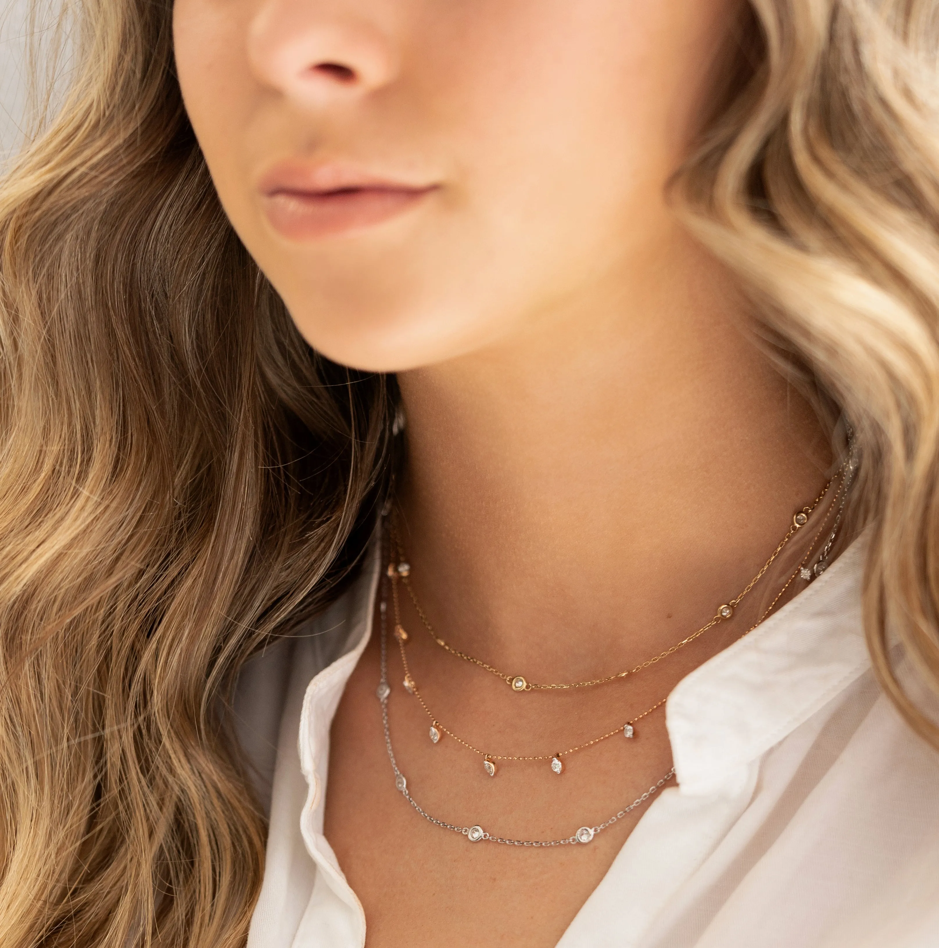 1.50 cttw. Diamond Station Necklace
