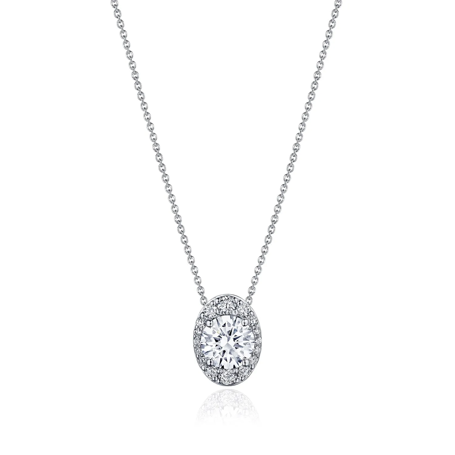 17"" Vertical Oval Bloom Diamond Necklace
