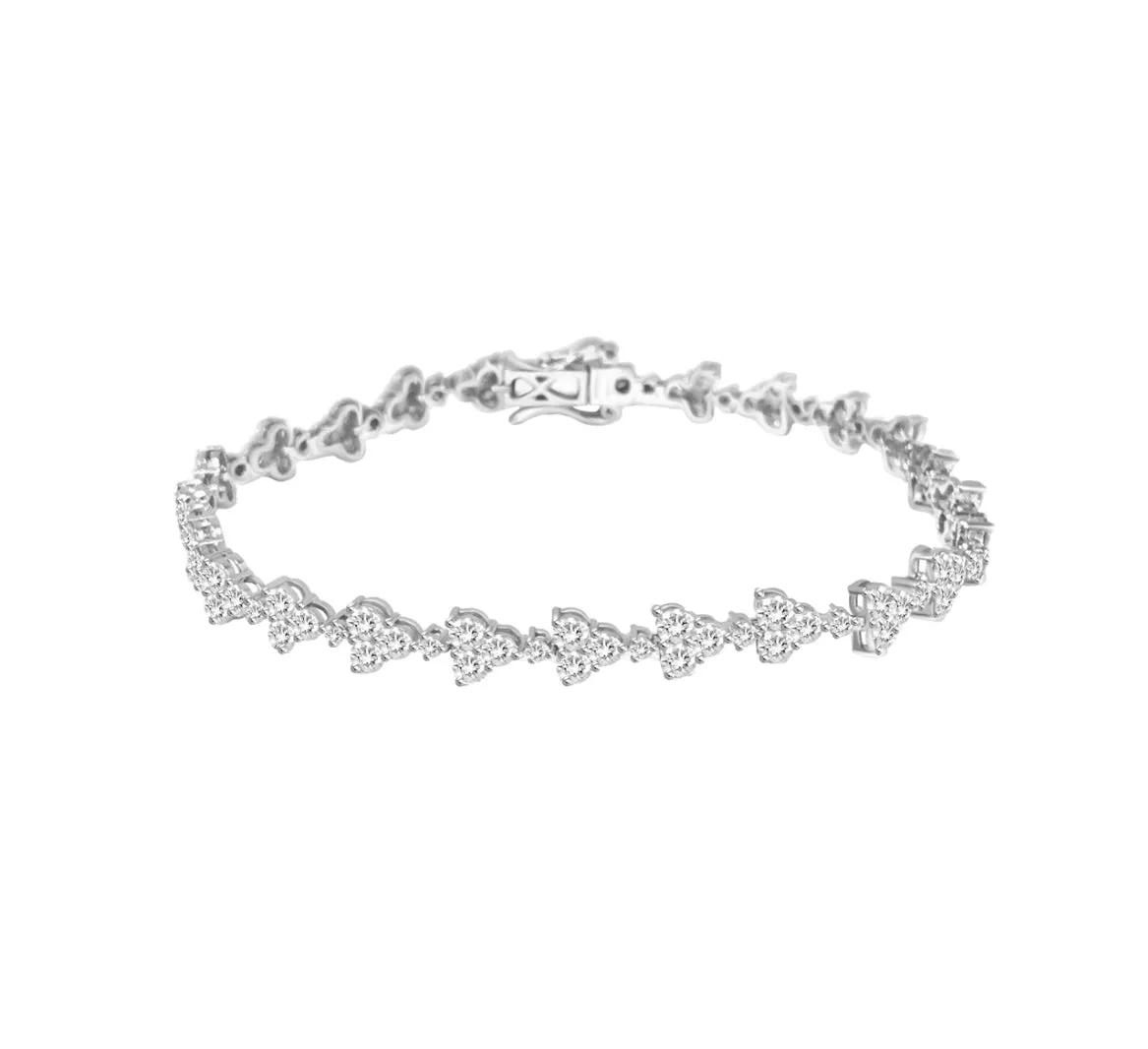 18K Diamond Trinity Tennis Bracelet