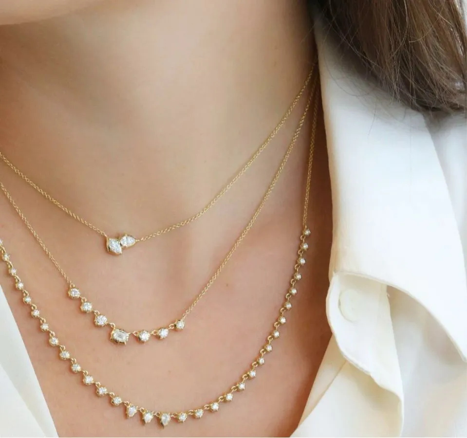 18K Gold Small "Vanguard" Diamond Necklace