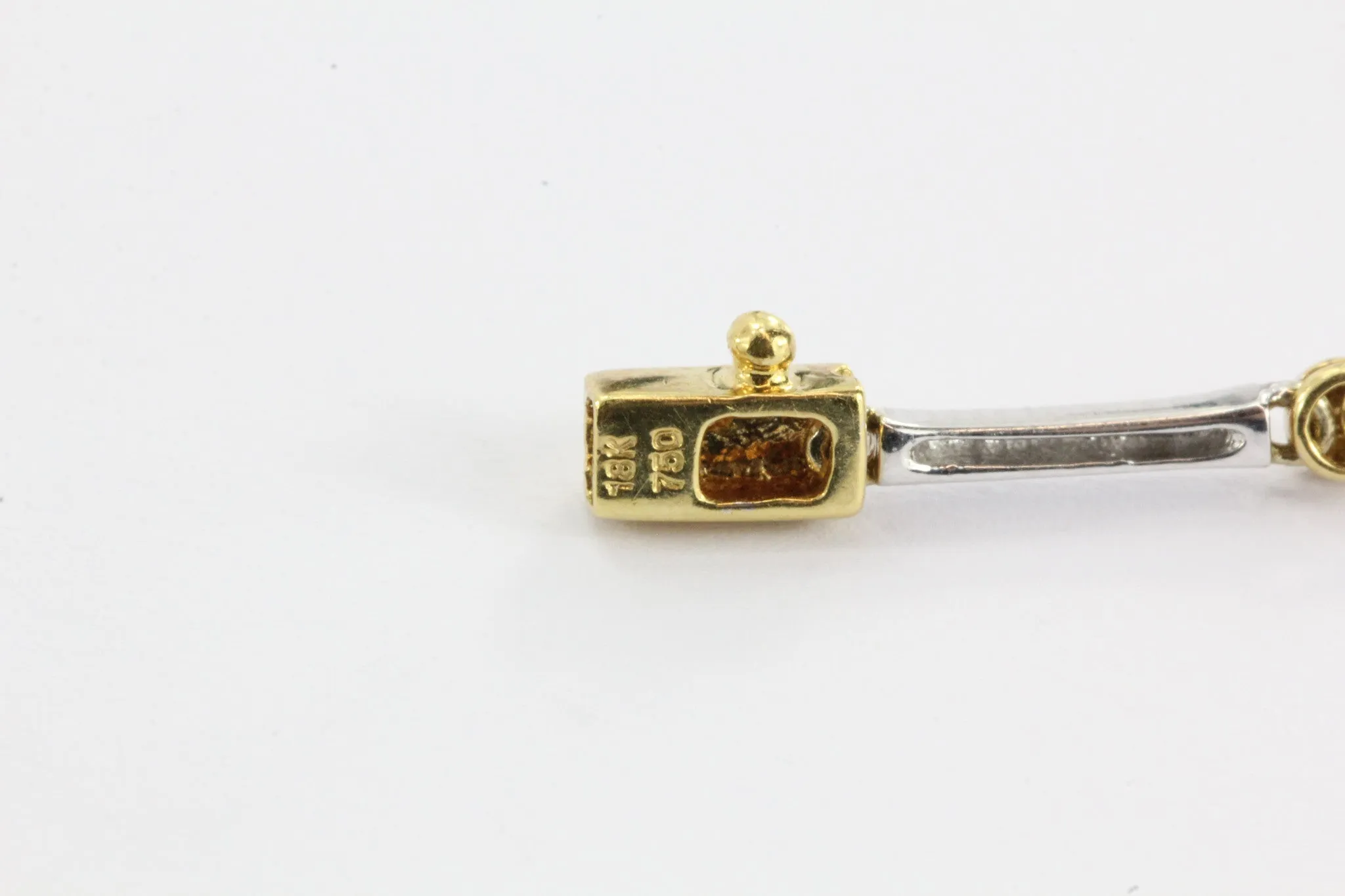 18K White & Yellow Gold Diamond Modernist Necklace
