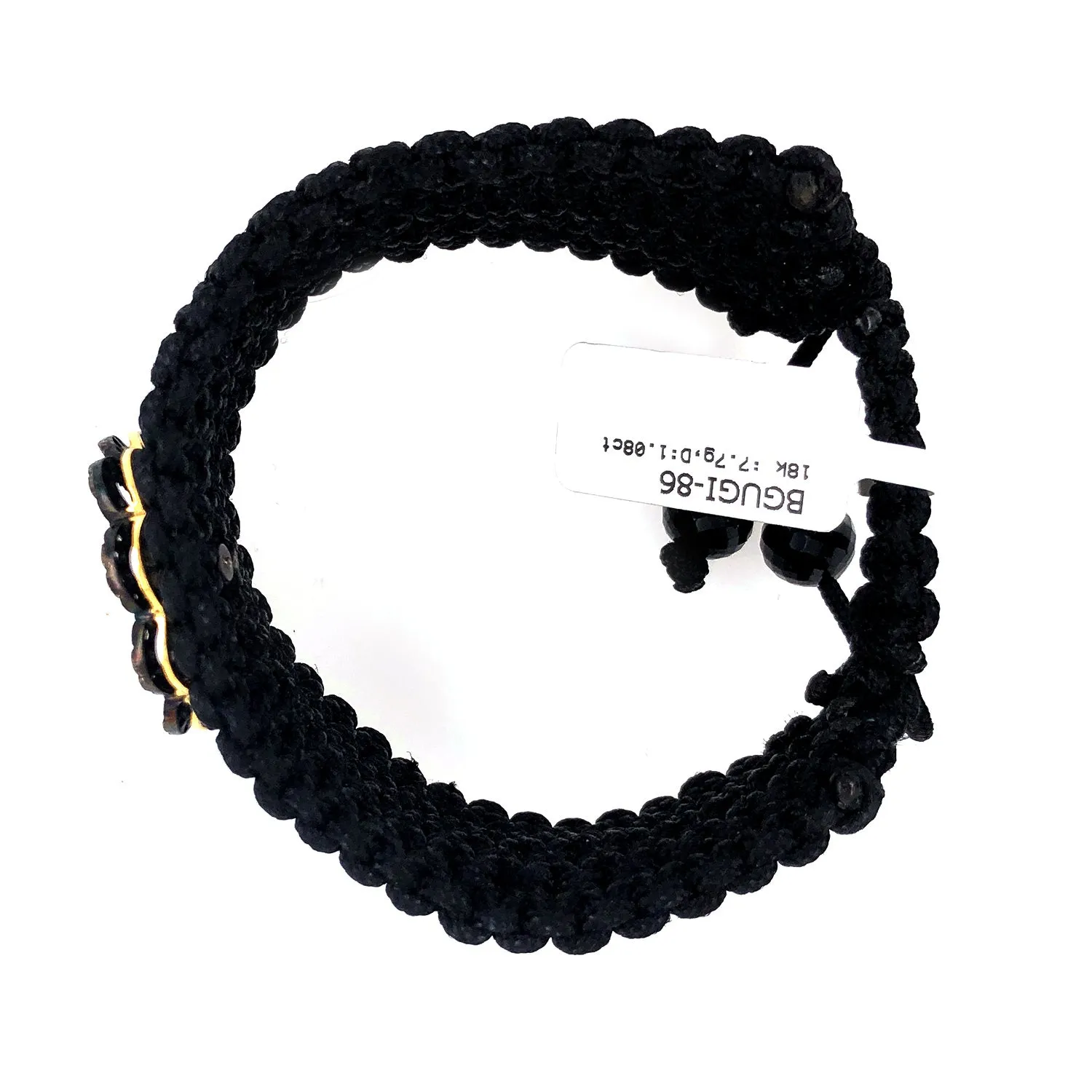 18k White Gold Pave Diamond Macrame Bracelet For Women