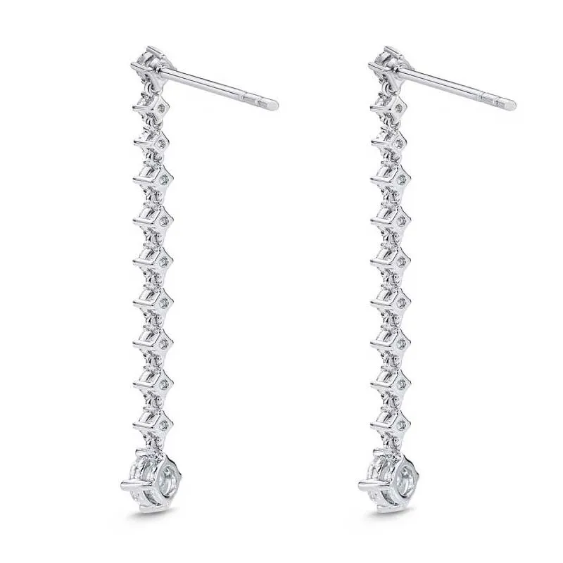 18KW DIAMOND DROP EARRINGS 1.09CTW