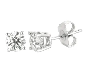 2.00 Carat Natural Diamond Stud Earrings G SI 14K White Gold