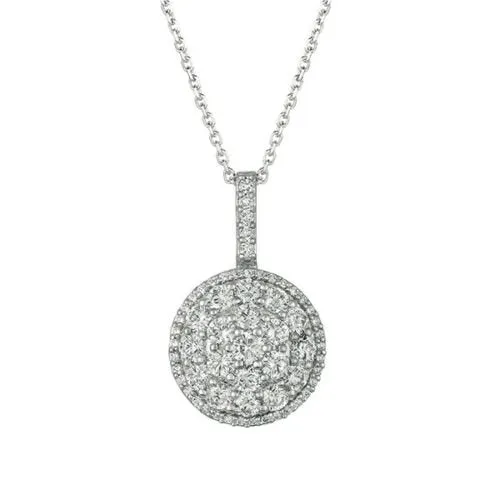 2.25 Carat Natural Diamond Necklace Pendant 14K White Gold G SI