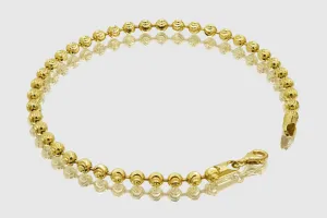 2mm - 5mm Moon Cut Bead Bracelet - 14k Yellow Gold
