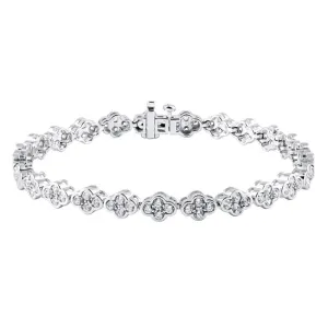 4-1/4 Cttw Diamond Alternating Hearts Line Bracelet in 10K Yellow Gold - 7.5" (3.75 Ct, I-I3)