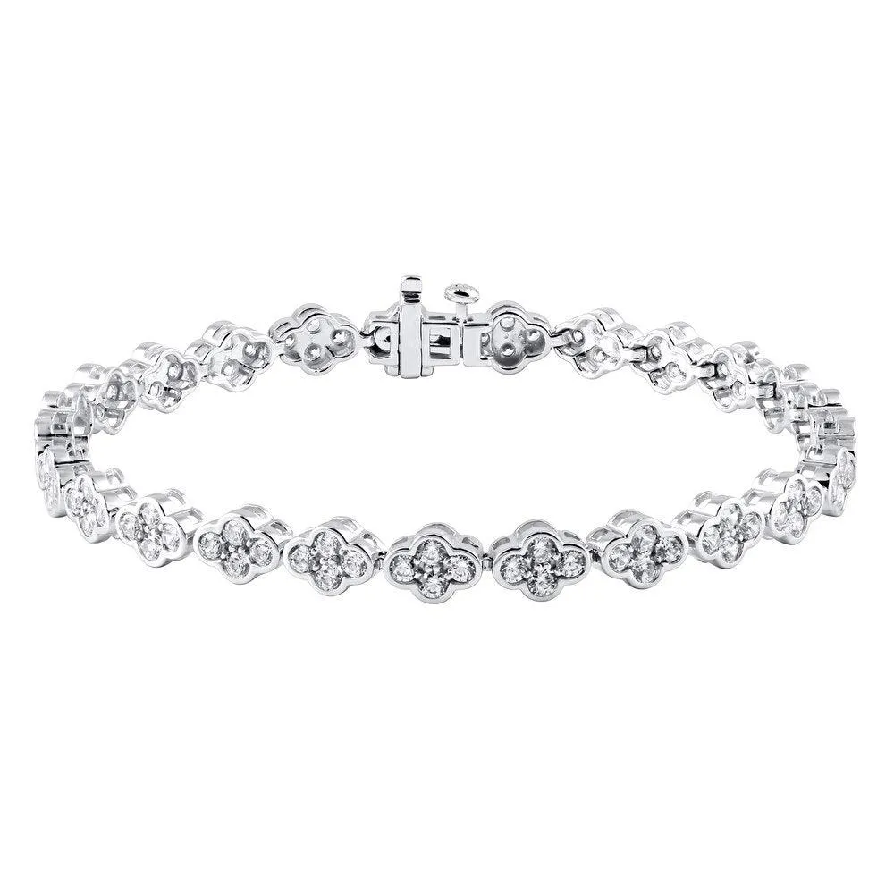 4-1/4 Cttw Diamond Alternating Hearts Line Bracelet in 10K Yellow Gold - 7.5" (3.75 Ct, I-I3)