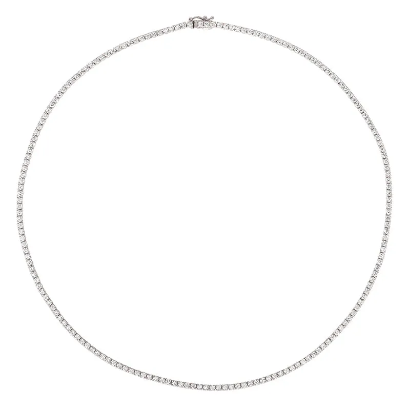 5.00 Carat Natural Diamond Tennis Necklace G SI 14K White Gold 16 inches