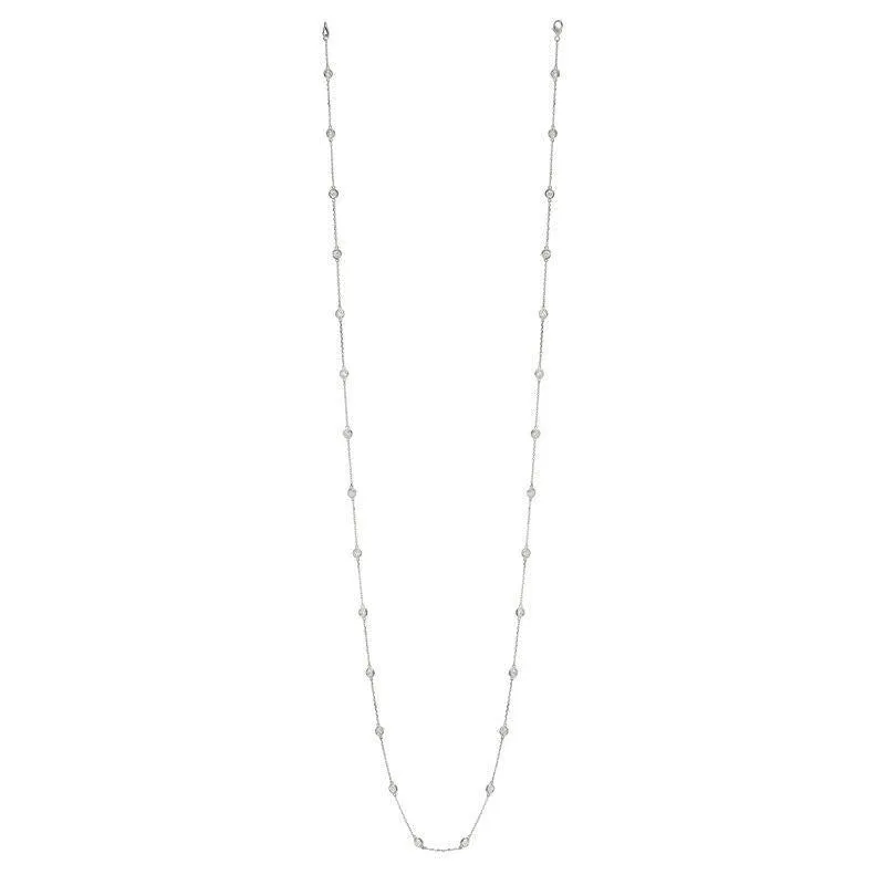 6.00 Carat Diamond by the Yard Necklace G SI 14K White Gold 28 stones 36 inches