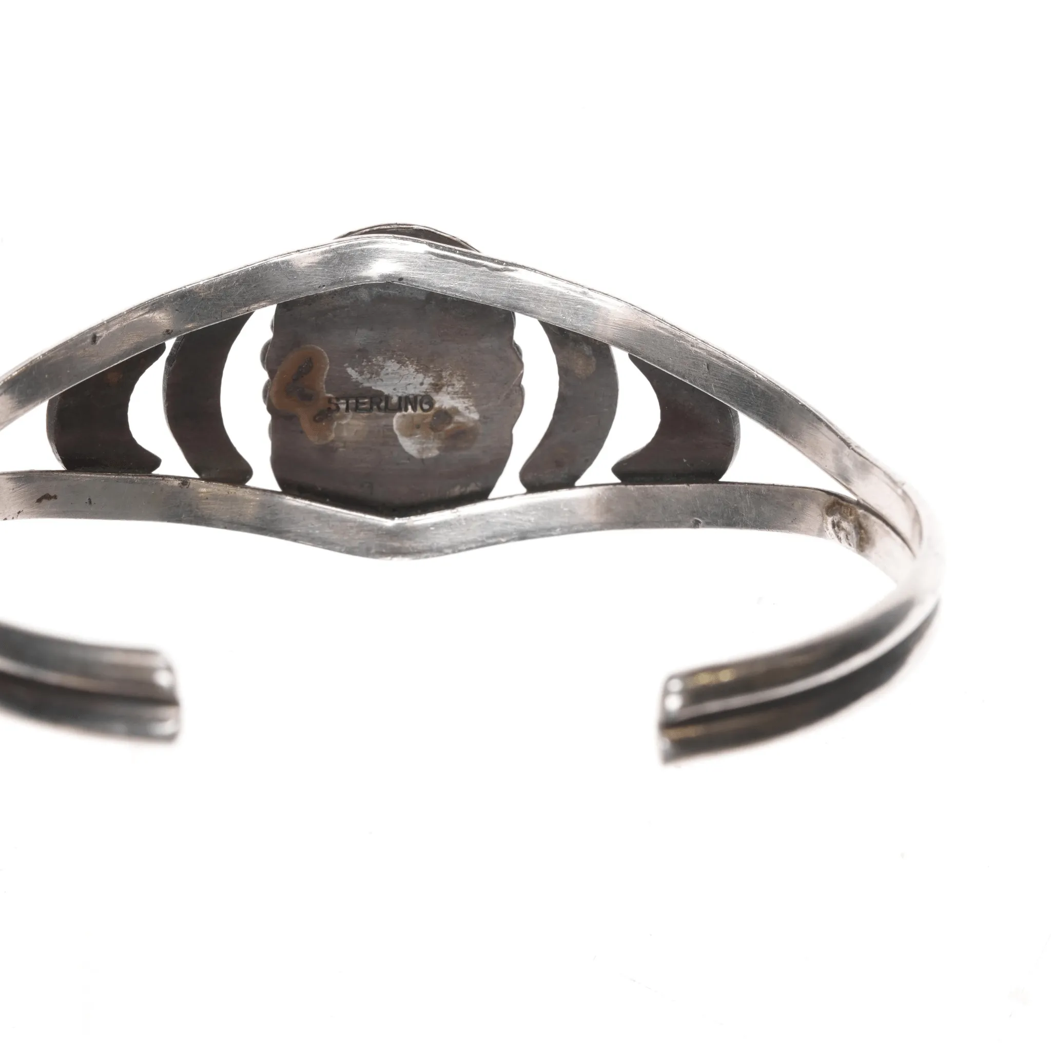 6.375" Vintage Navajo silver and Kingman turquoise cuff bracelet
