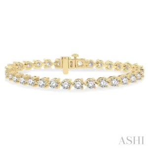 8 ctw 3 Prong Round Cut Diamond Tennis Bracelet YG 14K-G*