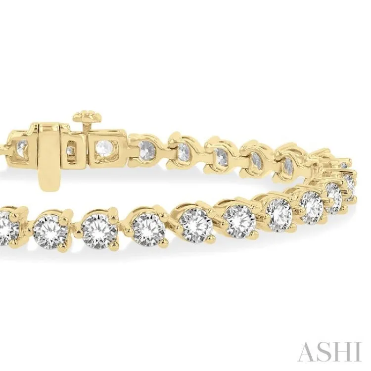8 ctw 3 Prong Round Cut Diamond Tennis Bracelet YG 14K-G*