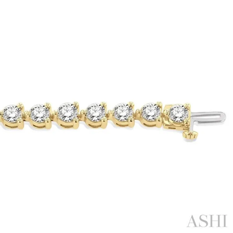 8 ctw 3 Prong Round Cut Diamond Tennis Bracelet YG 14K-G*