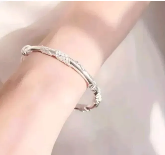 925 Sterling Silver New Fashion Wristband Bracelet Bangle Cuff Free Shipping New