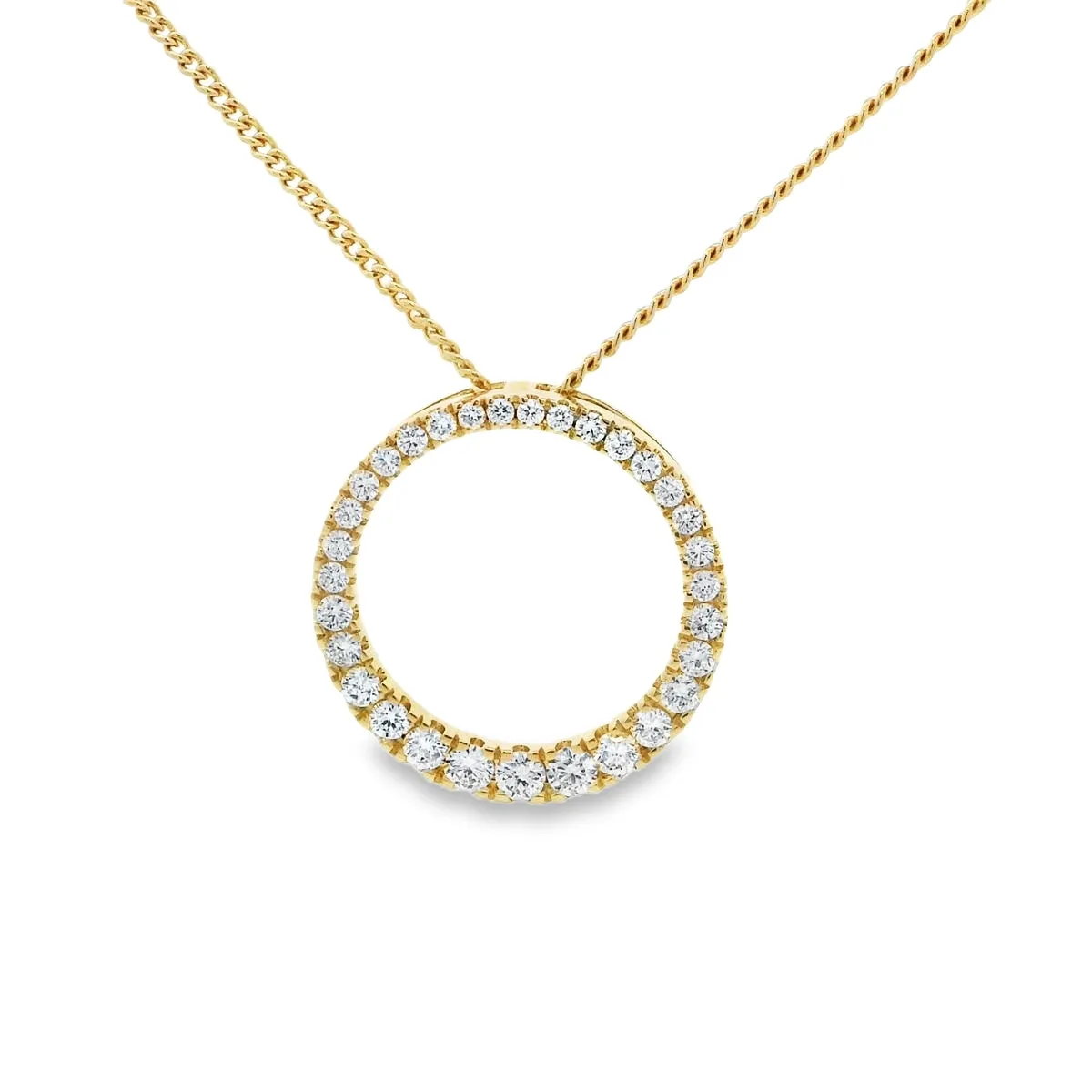 9ct Yellow Gold Lab Grown Diamond Graduated Circle Pendant TDW= 1ct