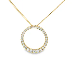 9ct Yellow Gold Lab Grown Diamond Graduated Circle Pendant TDW= 1ct