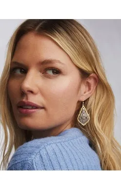 Addie Earrings Rhodium Filigree Metal
