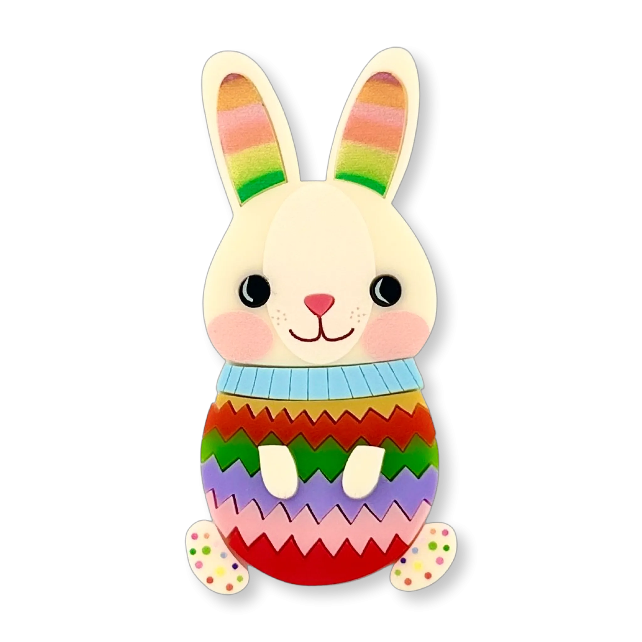 Alfred the rainbow 🌈 bunny 🐰 - brooch