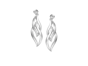 Amore Argento Sterling Silver Flame Drop Earrings